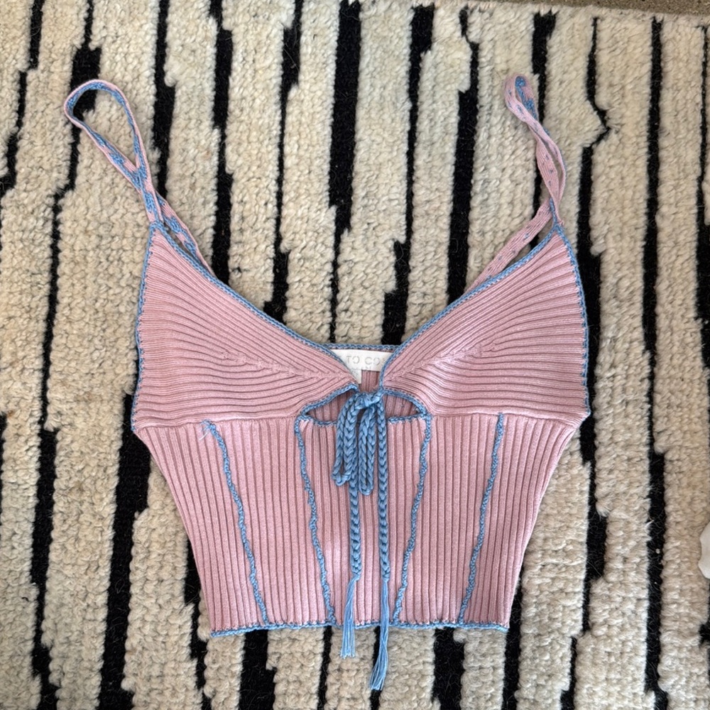 REVOLVE Pink and Blue Crop Top